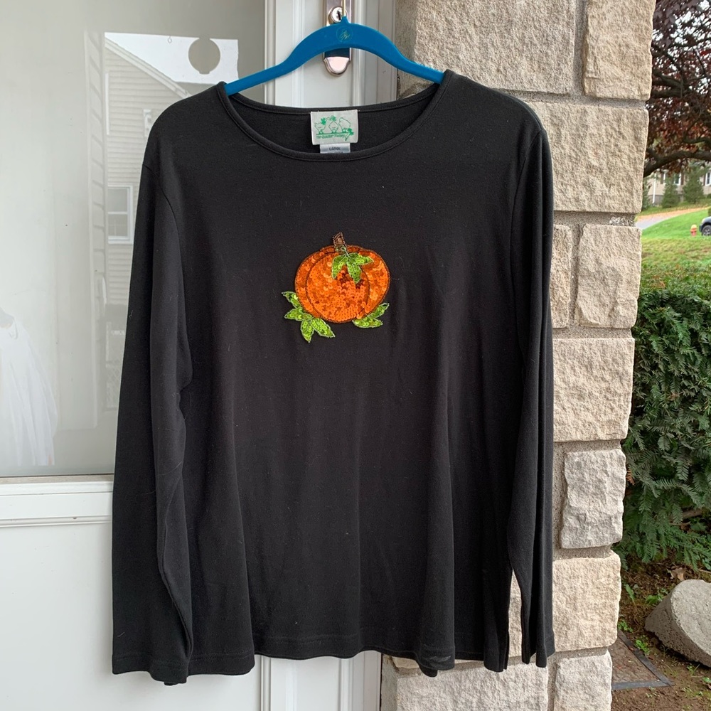Quacker Factory Pumpkin Long Sleeve-Black
